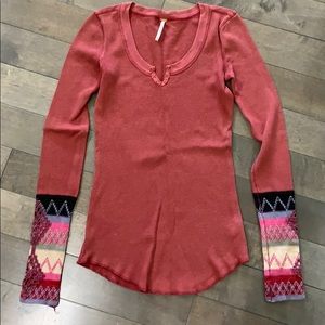 Free People Kombucha Cuff thermal, Washed Red